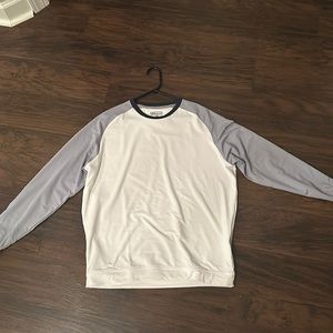 Peter Millar Crown Men's White Long Sleeve Pullover Crewneck Shirt Size L